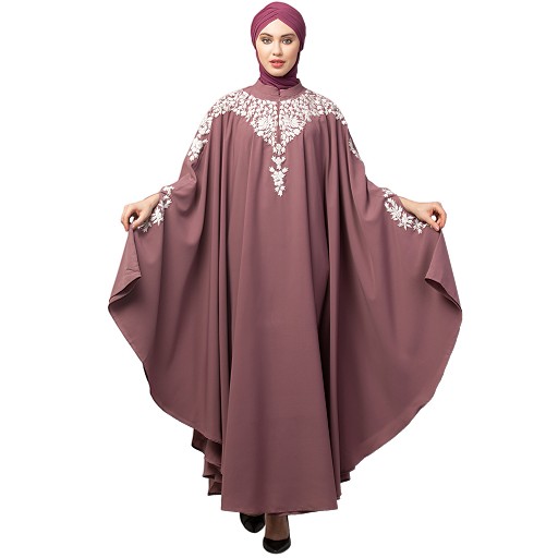 Designer embroidery Irani Kaftan - Mauve Pink